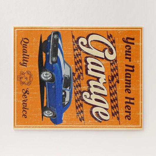 Aangepaste Camaro Garage in het Sinaasappel Legpuzzel (Horizontaal)