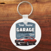 Aangepaste Camaro Garage Sleutelhanger (Voorkant)