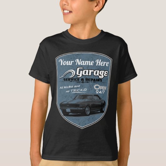 Aangepaste Camaro Garage T-shirt (Voorkant)