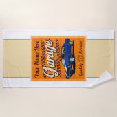 Aangepaste Camaro Garage-teken Strandlaken (Voorkant)