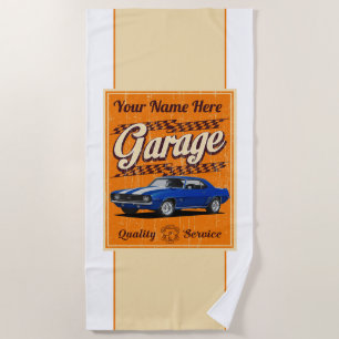Aangepaste Camaro Garage-teken Strandlaken