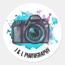 Aangepaste camera fotograaf Label Stickers