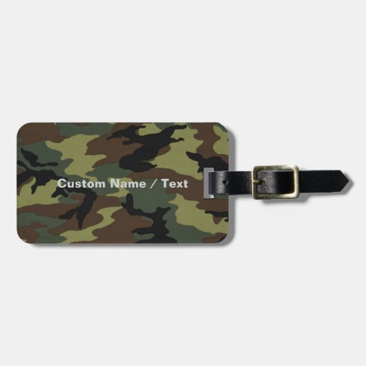 Aangepaste Camo Bagagelabel - Naam & Logo (Voorkant horizontaal)