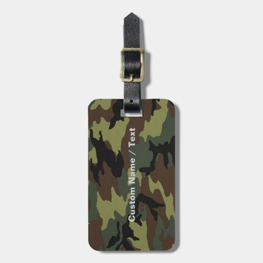 Aangepaste Camo Bagagelabel - Naam & Logo (Voorkant verticaal)