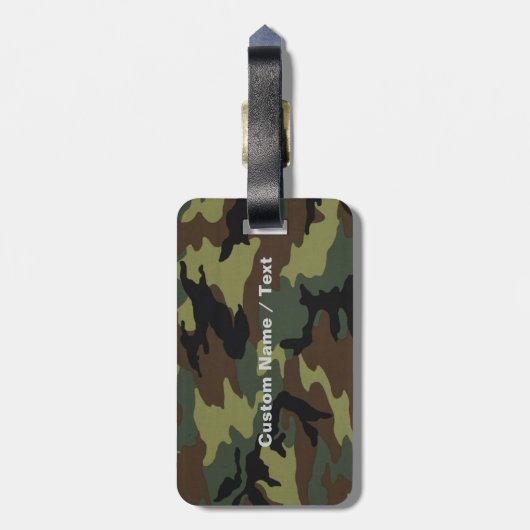 Aangepaste Camo Bagagelabel - Naam & Logo (Achterkant verticaal)