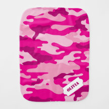 Aangepaste Camo burp cloth, roze camouflage