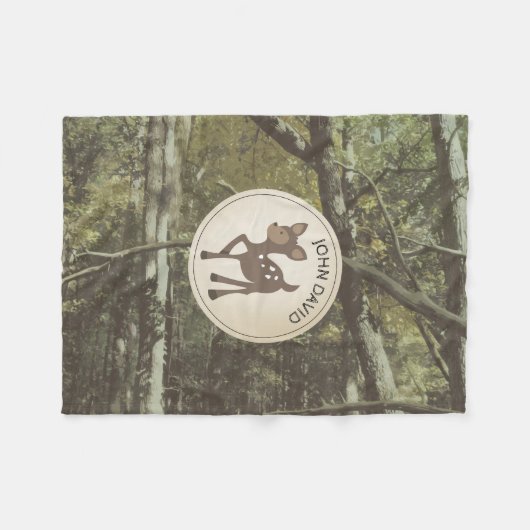 Aangepaste Camouflage Deer Fleece Blanket (Voorkant (Horizontaal))