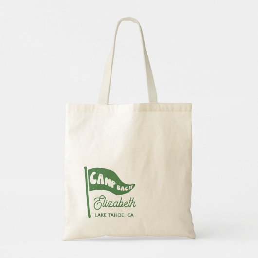 Aangepaste Camp Bach Bachelorette Mountain Favor Tote Bag (Achterkant)