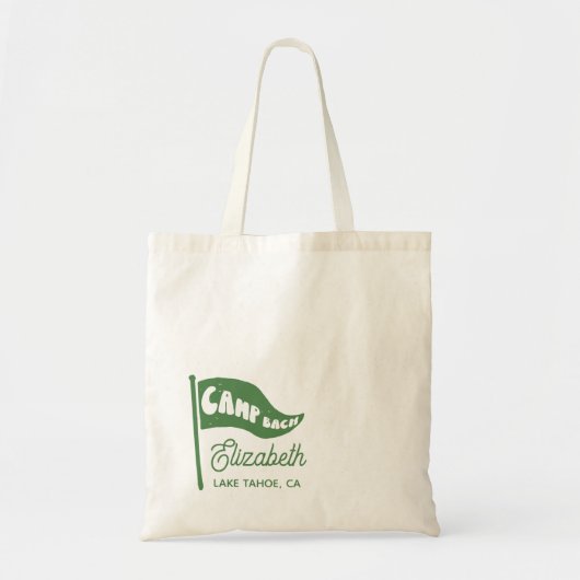 Aangepaste Camp Bach Bachelorette Mountain Favor Tote Bag (Voorkant)