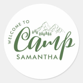 Aangepaste Camp Bachelorette Party Modern Rustiek Ronde Sticker