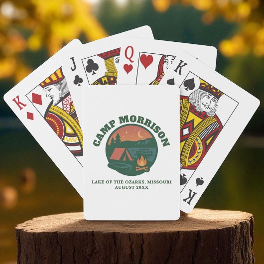 Aangepaste Camp Lake Bachelorette-feest Glamping Pokerkaarten
