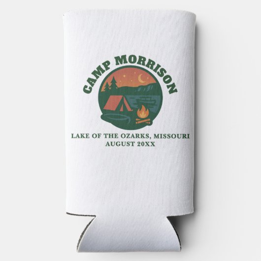 Aangepaste Camp Lake Bachelorette Seltzer Blikjeskoeler (Achterkant)