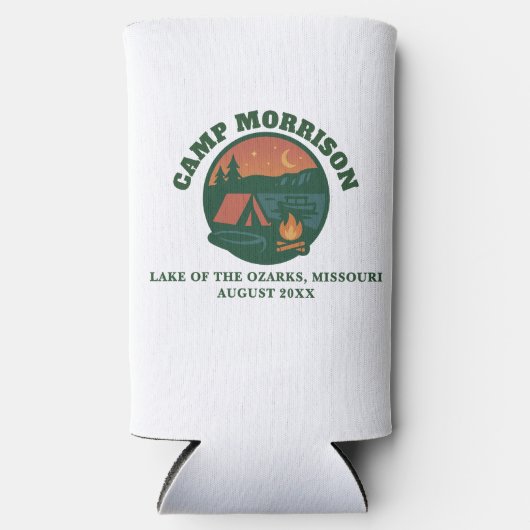 Aangepaste Camp Lake Bachelorette Seltzer Blikjeskoeler (Voorkant)