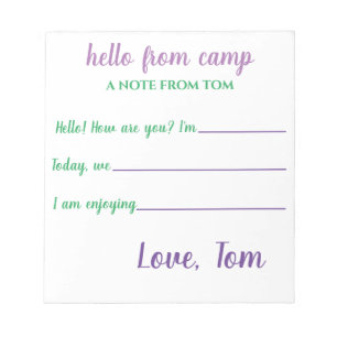 Aangepaste Camp-laptop voor jongens Notitieblok