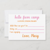 Aangepaste Camp Notecards voor meisjes Bedankkaart (Voorkant)