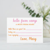 Aangepaste Camp Notecards voor meisjes Bedankkaart (Staand voorkant)