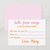 Aangepaste Camp Notecards voor meisjes Bedankkaart (Voorkant / Achterkant)