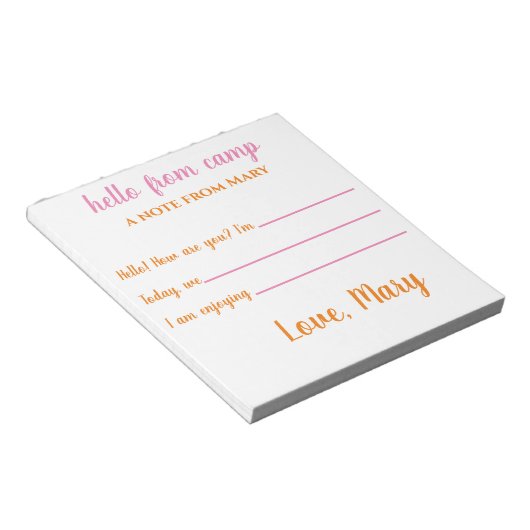 Aangepaste Camp Notitieblokken voor meisjes (Schuin)