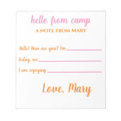 Aangepaste Camp Notitieblokken voor meisjes (Voorkant)