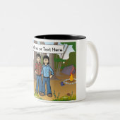Aangepaste campagne - Cartoon met paar Tweekleurige Koffiemok (Voorkant rechts)