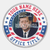 Aangepaste Campagne Foto Ronde Sticker (Voorkant)