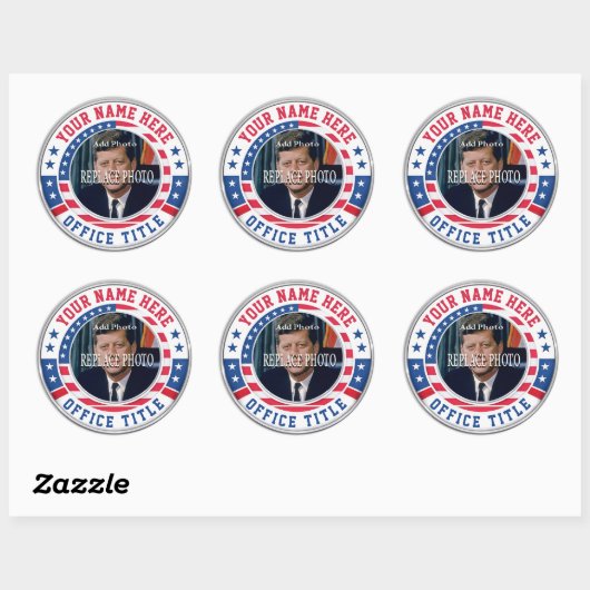 Aangepaste Campagne Foto Ronde Sticker (Vel)
