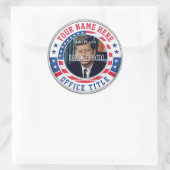 Aangepaste Campagne Foto Ronde Sticker (Tas)