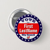 Aangepaste Campagne Gemeenteraad Ronde Button 5,7 Cm (Voorkant /achterkant)