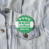 Aangepaste campagne Sjabloon Groen/Wit Ronde Button 7,6 Cm (In situ)