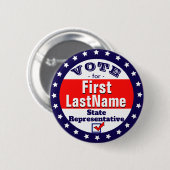 Aangepaste Campagne Staatsvertegenwoordiger Ronde Button 5,7 Cm (Voorkant /achterkant)