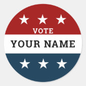 Aangepaste campagne verkiezing ronde sticker (Voorkant)