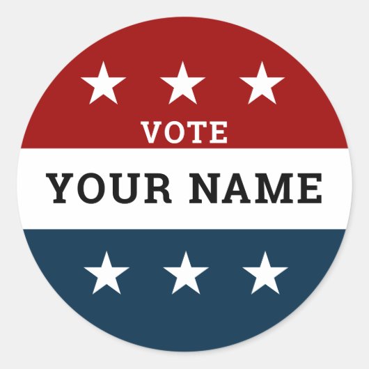 Aangepaste campagne verkiezing ronde sticker (Voorkant)