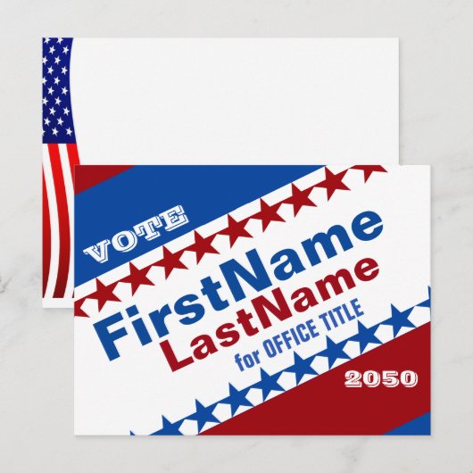 Aangepaste campagne Verkozen Briefkaart Sjabloon (Voorkant / Achterkant)