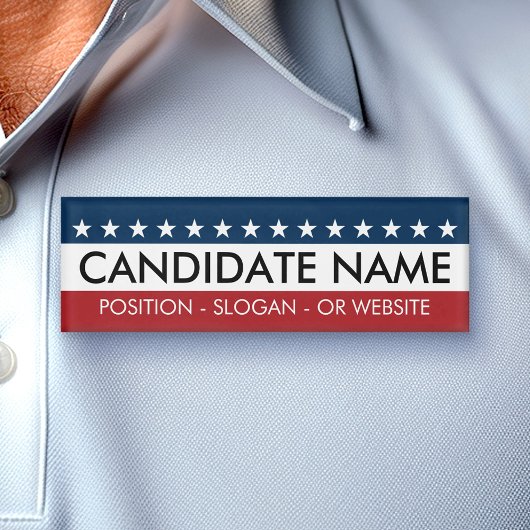 Aangepaste Campagneapparatuur met naam en tekst Naambadge