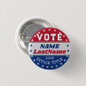 Aangepaste campagnesjabloon voor verkiezingen ronde button 3,2 cm (Voorkant /achterkant)