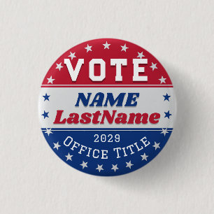 Aangepaste campagnesjabloon voor verkiezingen ronde button 3,2 cm