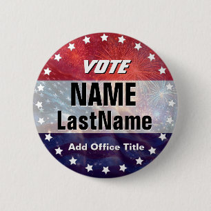 Aangepaste campagnesjabloon voor verkiezingen ronde button 5,7 cm