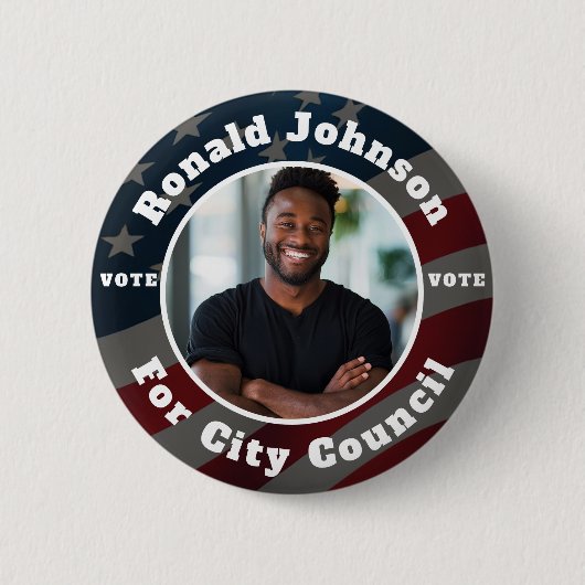 Aangepaste campagnesjabloon voor verkiezingen ronde button 5,7 cm (Voorkant)