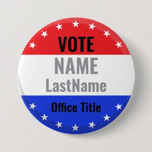 Aangepaste campagnewidget voor verkiezingsknop ronde button 7,6 cm