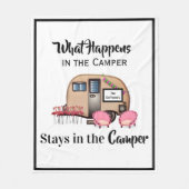 Aangepaste Camper/Flamingo Fleece Deken (Voorkant)