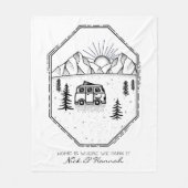 Aangepaste Camper Van Life buitenshuis Camping Fleece Deken (Voorkant)