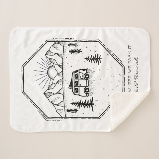 Aangepaste Camper Van Life buitenshuis Camping Sherpa Deken (Voorkant (horizontaal))