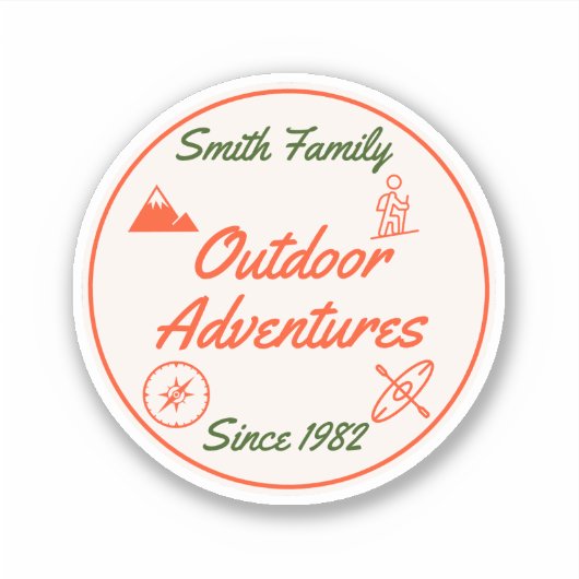 Aangepaste Camping Adventures uit de familie Sticker (Voorkant)