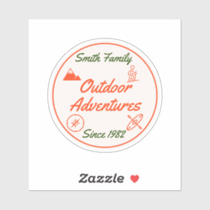 Aangepaste Camping Adventures uit de familie Sticker