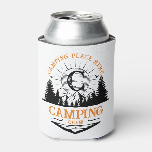 Aangepaste camping crew familie matching blikjeskoeler (Blikje Voorkant)