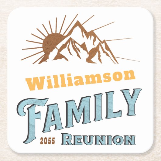 Aangepaste Camping Familie Vakantie Matching Kartonnen Onderzetters (Voorkant)