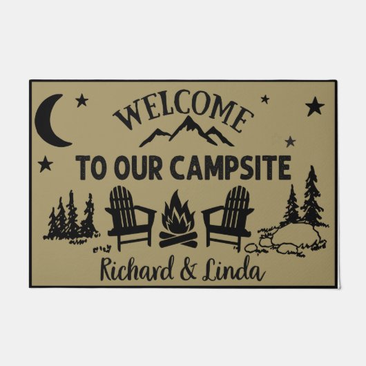 Aangepaste Camping Gift, Welkom bij onze kampeerpl Deurmat (Voorkant)