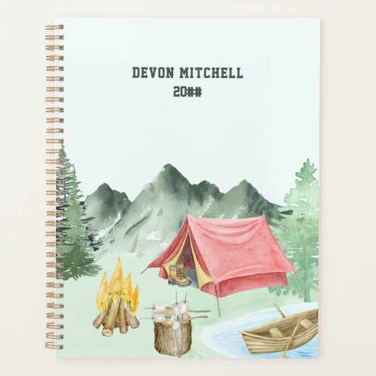 Aangepaste Camping Planner voor Waterverf Lakeside (Voorkant)
