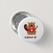Aangepaste Canada Beaver Elbows Up Funny Ronde Button 3,2 Cm (Voorkant /achterkant)