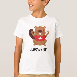 Aangepaste Canada Beaver Elbows Up Funny T-shirt